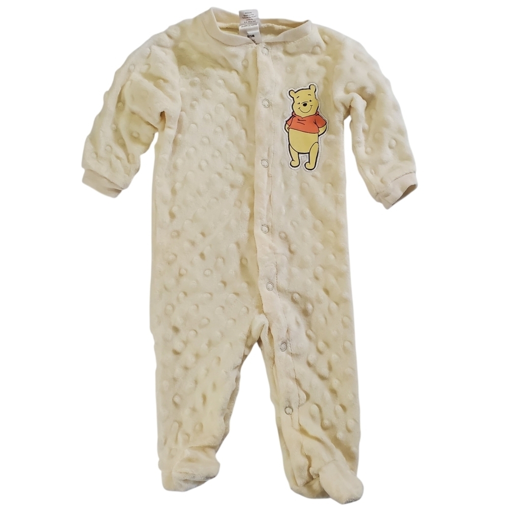 K1130 * Disney Baby Winnie the Pooh Footed Bodysuit Cream Ivory Size 0/3M
